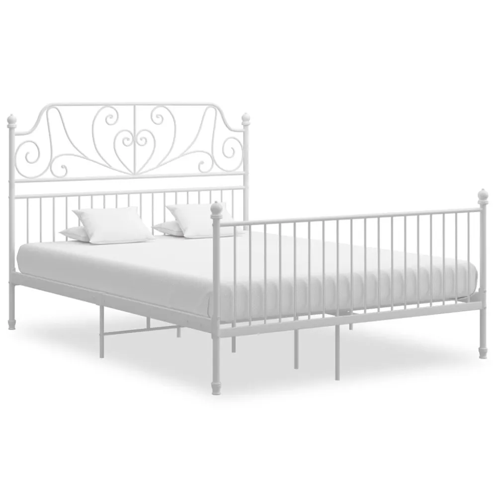 Estrutura de cama metálico 140x200 cm branco