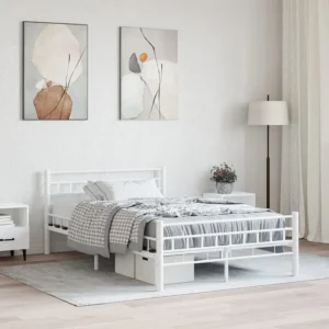 Estrutura de cama metálico 140x200 cm branco