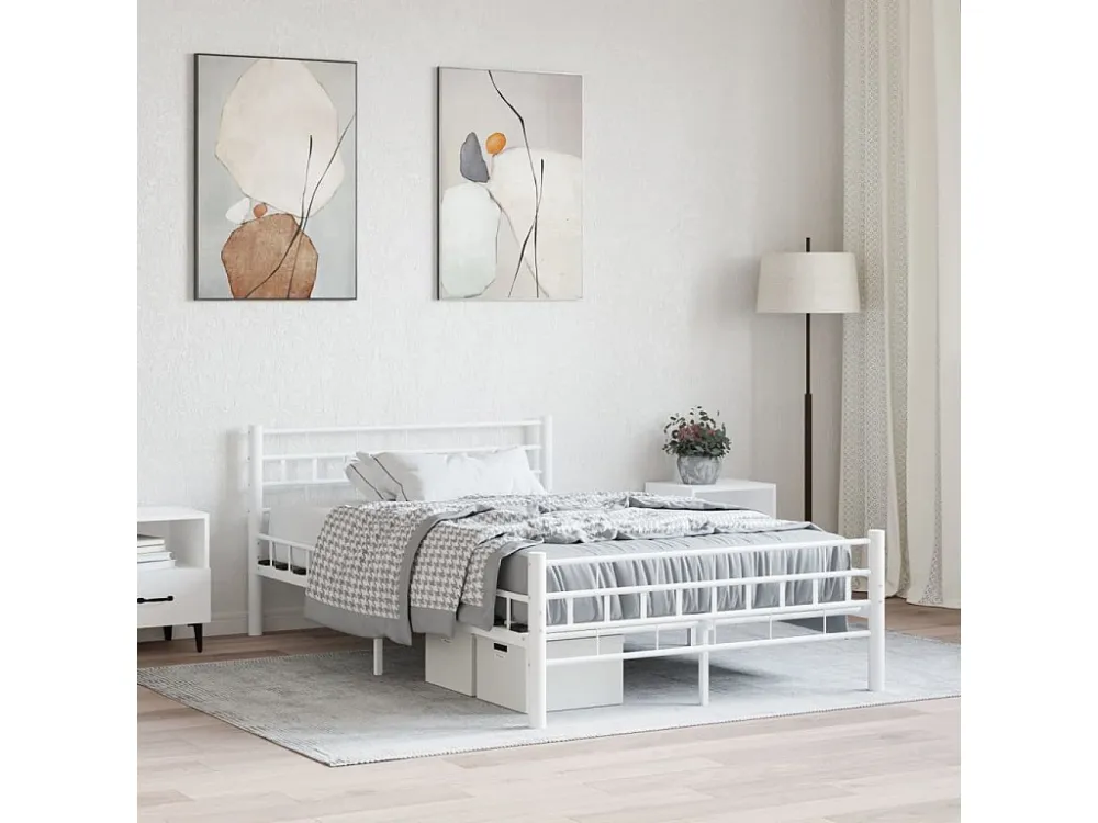 Estrutura de cama metálico 140x200 cm branco