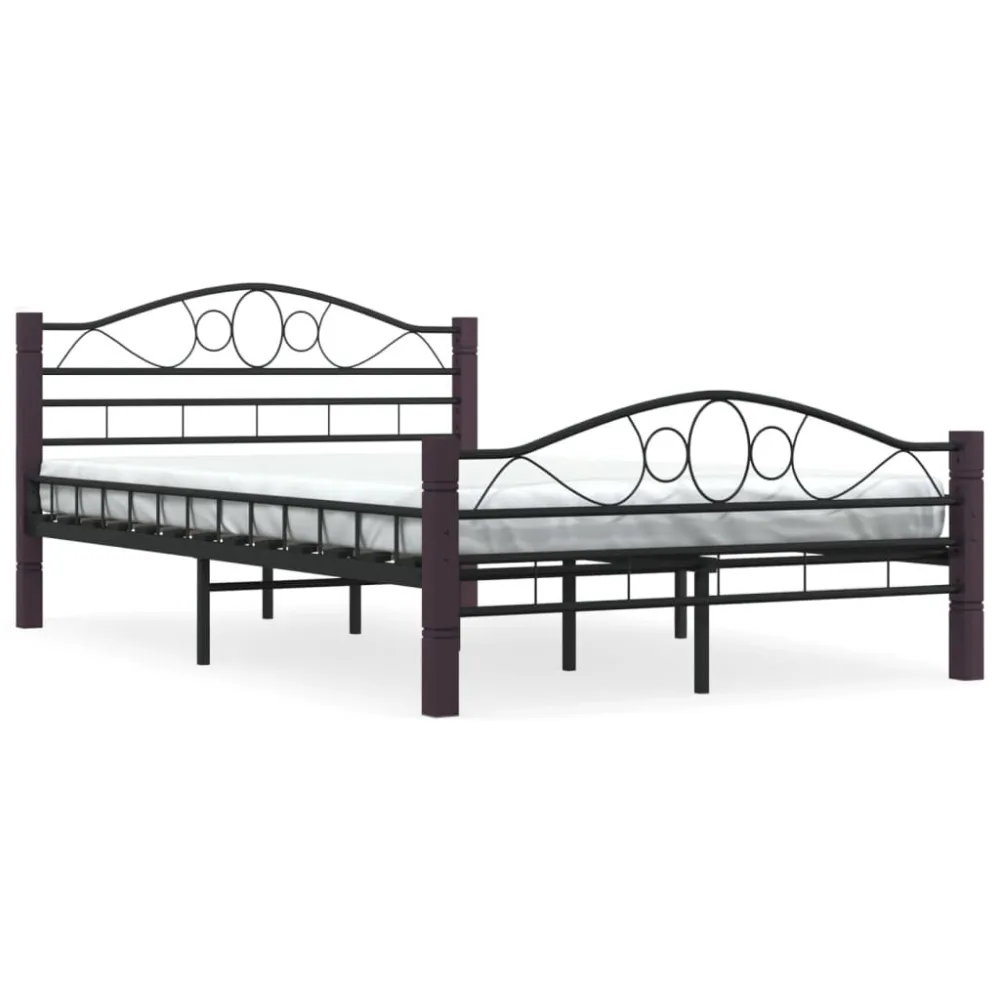 Estrutura de cama em metálico 140x200 cm preto