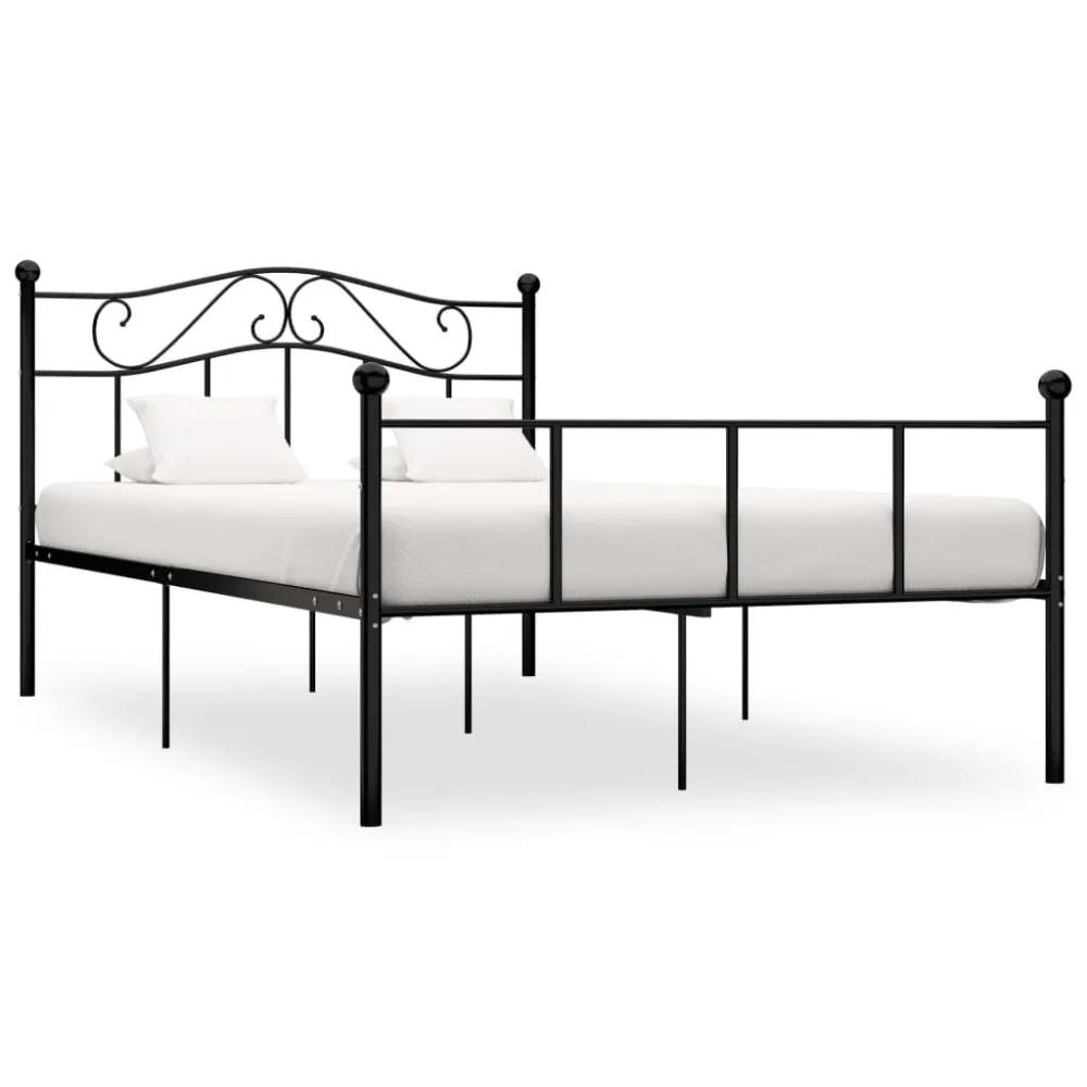 Estrutura de cama em metálico 140x200 cm preto