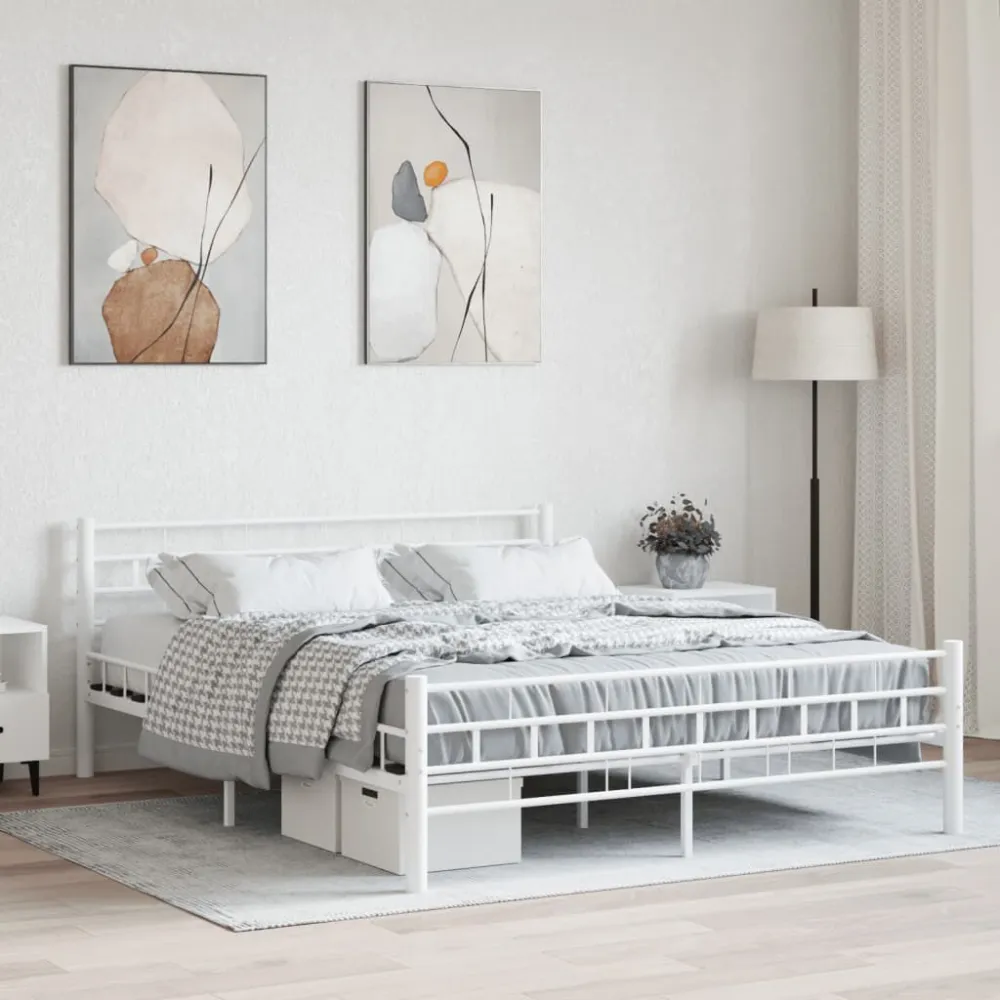 Estrutura de cama metálico 160x200 cm branco