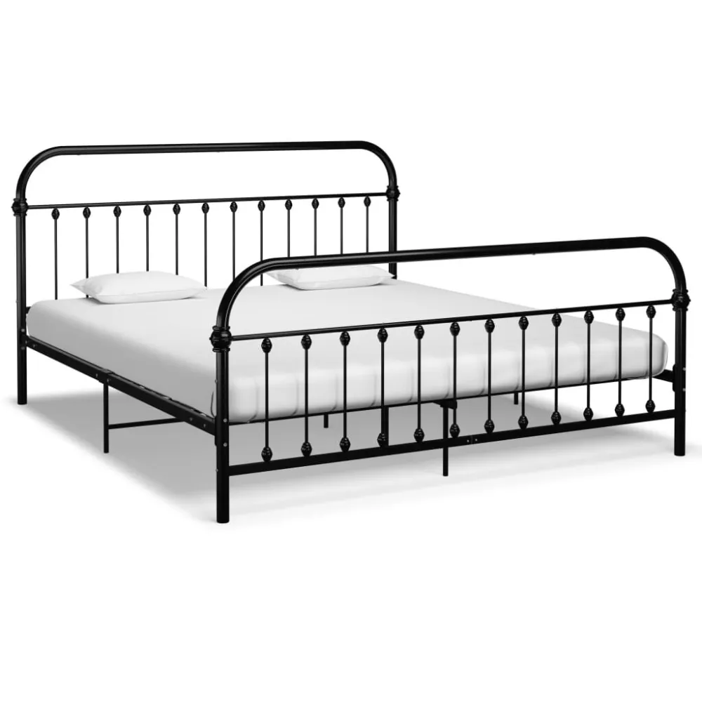 Estrutura de cama em metálico 180x200 cm preto
