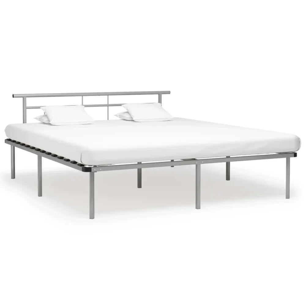 Estrutura de cama metálico 200x200 cm cinzento