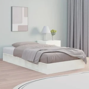 Estrutura cama pequena casal 120x190 cm 4FT pinho maciço branco