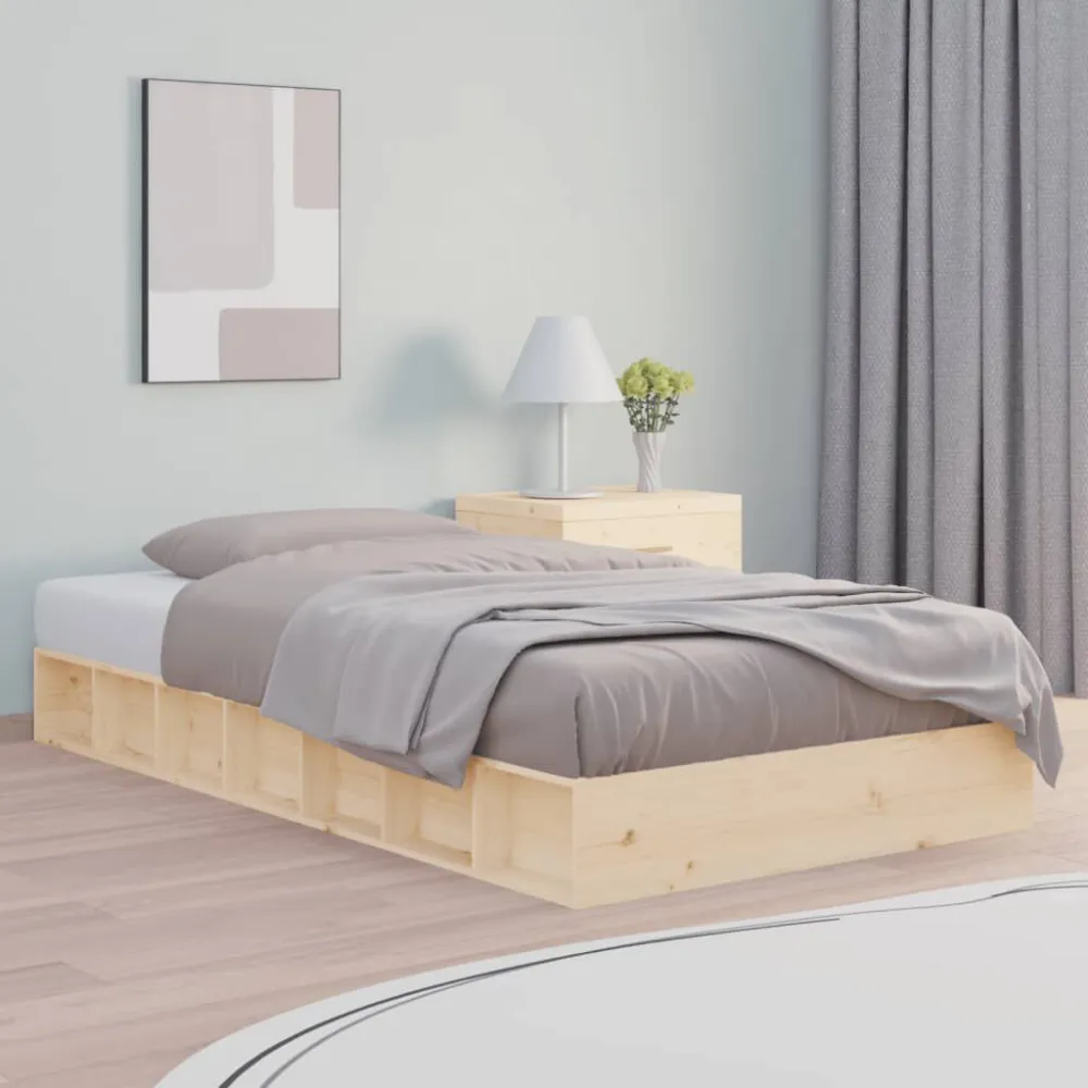 Estrutura de cama pequena casal 120x190 cm pinho maciço