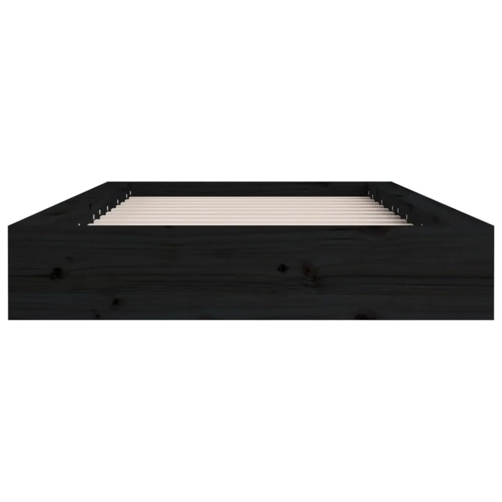 Estrutura cama pequena casal 120x190 cm pinho maciço preto