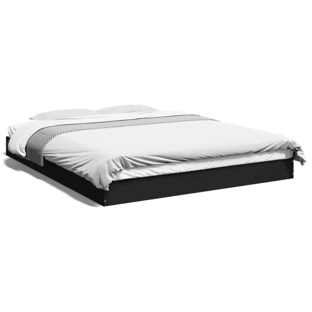 Estrutura de cama sem colchão 160x200 cm preto