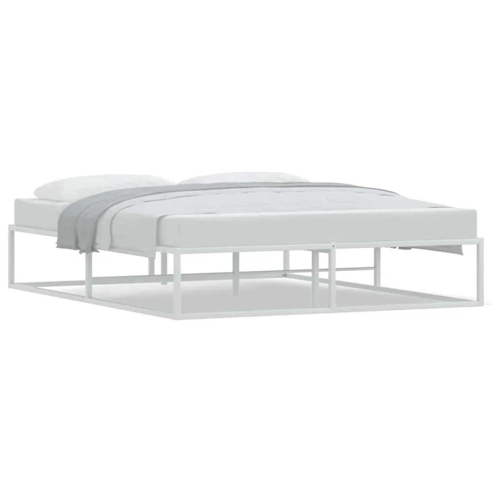Estrutura de cama sem colchão branco 160x200 cm metálico
