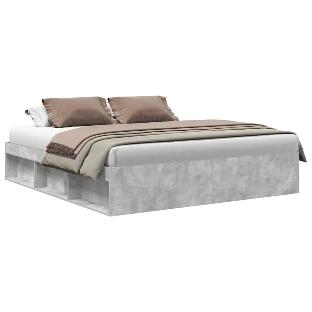 Estrutura de cama super king size 180x200 cm cinza cimento