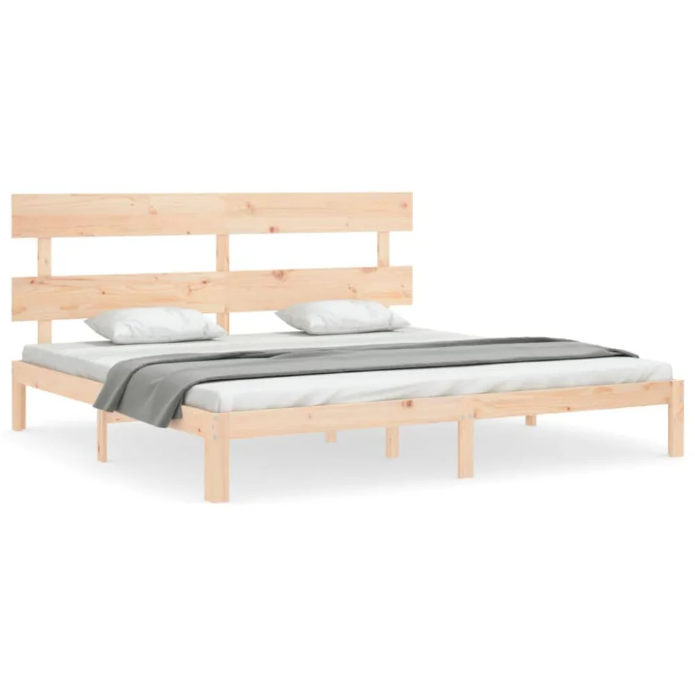 Estrutura de cama Super King Size com cabeceira madeira maciç