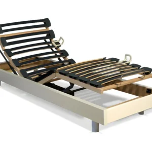 Sommier de relaxamento com ripas em camadas - 80 x 200 cm - branco