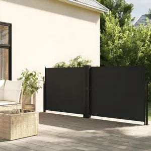 Toldo lateral retrátil 140x600 cm preto Clicnbuy