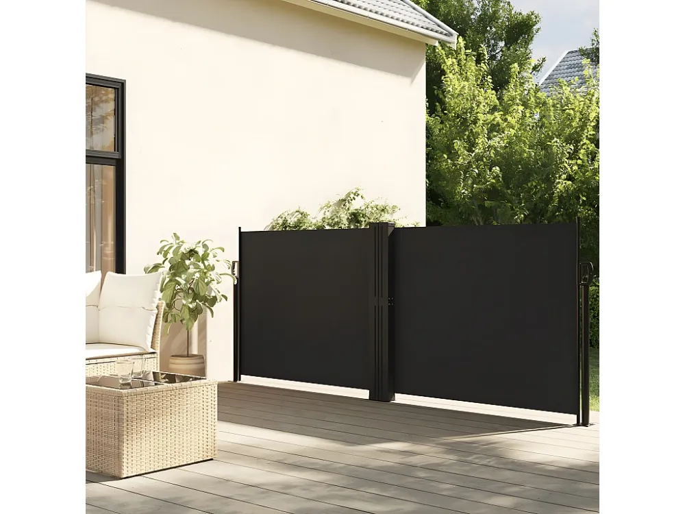 Toldo lateral retrátil 140x600 cm preto Clicnbuy