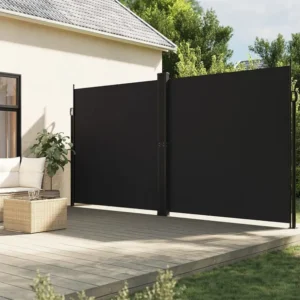 Toldo lateral retrátil 200x1000 cm preto Clicnbuy