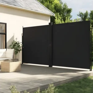 Toldo lateral retrátil 200x600 cm preto Clicnbuy