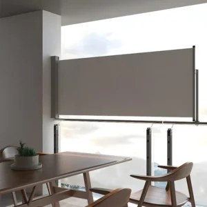 Toldo lateral retrátil para pátio 100x300 cm cinzento Clicnbuy