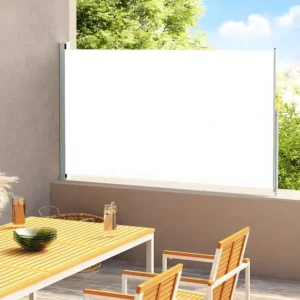 Toldo lateral retrátil para pátio 220x300 cm creme Clicnbuy