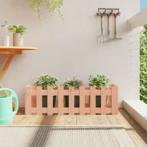 Canteiro elevado com design cerca 100x30x30 cm madeira douglas Clicnbuy