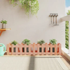 Canteiro elevado com design de cerca 150x30x30cm madeira douglas Clicnbuy
