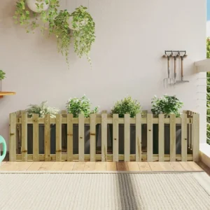 Canteiro elevado com design cerca 200x50x50 cm pinho impregnado Clicnbuy
