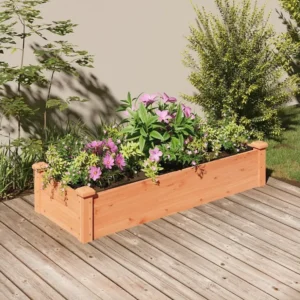 Canteiro elevado com forro 120x45x25 cm abeto maciço castanho Clicnbuy