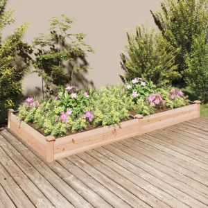 Canteiro elevado com forro 240x120x25 cm madeira de abeto maciç Clicnbuy
