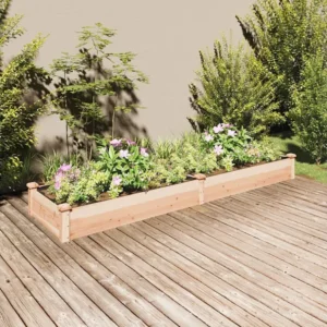 Canteiro elevado com forro 240x60x25 cm madeira de abeto maciç Clicnbuy