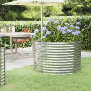 Canteiro elevado jardim 100x100x68 ço revestido pó prateado Clicnbuy