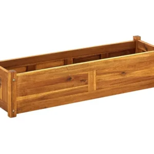 Canteiro elevado de jardim 100x30x25 cm madeira de acácia Clicnbuy