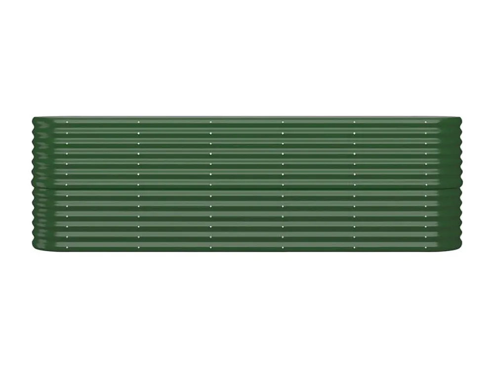 Canteiro elevado jardim 224x40x68 cm ço revestido pó verde Clicnbuy