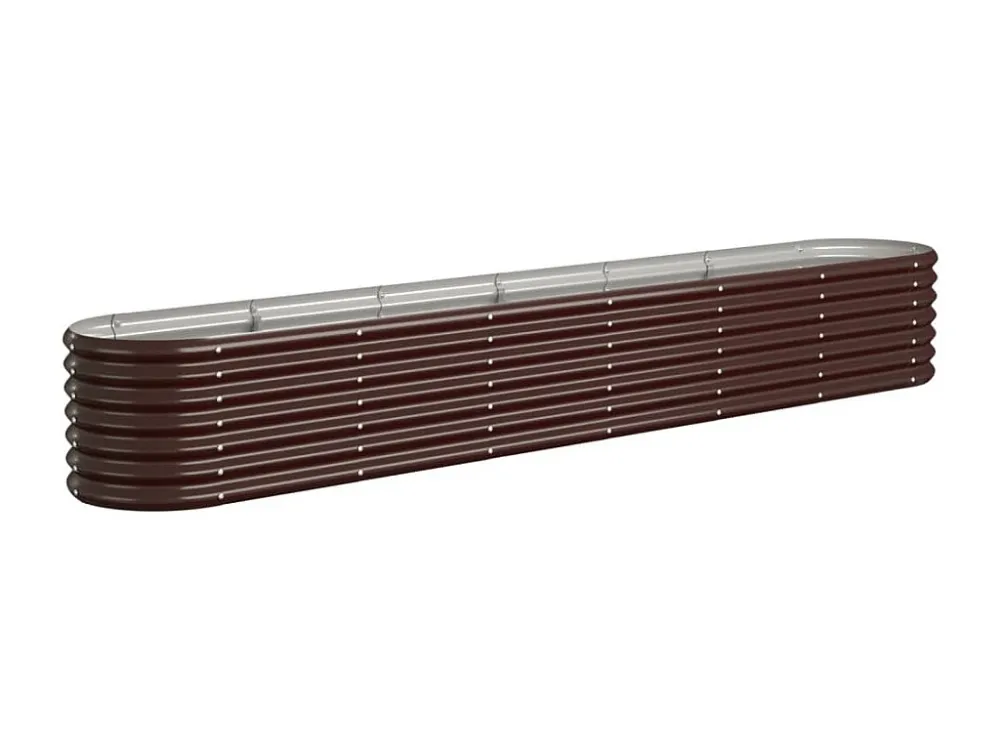 Canteiro elevado jardim 260x40x36cm ço revestido pó castanho Clicnbuy