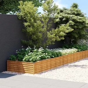 Canteiro elevado de jardim 579x100x36 cm ço corten Clicnbuy