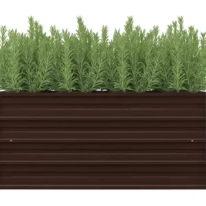 Canteiro elevado de jardim ço galvanizado 100x40x45cm castanho Clicnbuy