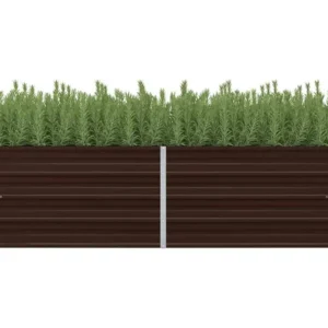 Canteiro elevado de jardim ço galvanizado 160x40x45cm castanho Clicnbuy