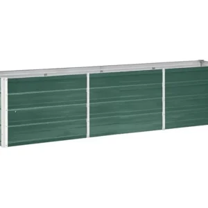 Canteiro elevado de jardim ço galvanizado 240x40x45 cm verde Clicnbuy