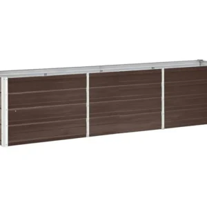 Canteiro elevado de jardim ço galvanizado 240x40x45cm castanho Clicnbuy