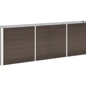 Canteiro elevado de jardim ço galvanizado 240x40x77cm castanho Clicnbuy