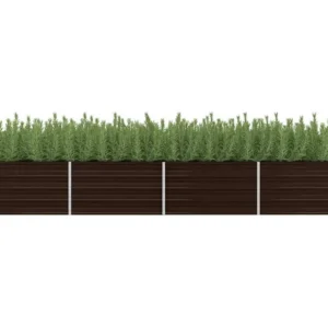 Canteiro elevado de jardim ço galvanizado 320x80x45cm castanho Clicnbuy