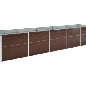 Canteiro elevado jardim ço galvanizado 400x80x45 cm castanho Clicnbuy