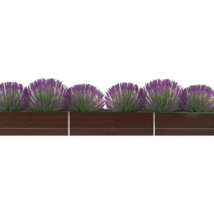Canteiro elevado de jardim ço galvanizado 480x80x45cm castanho Clicnbuy