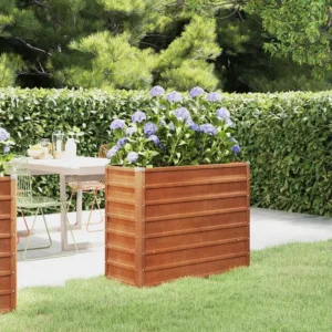Canteiro de jardim 100x40x77 cm ço corten cor enferrujado Clicnbuy