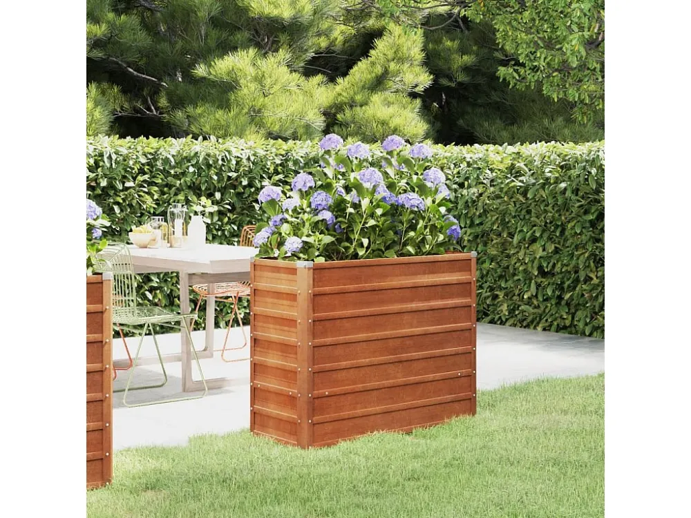 Canteiro de jardim 100x40x77 cm ço corten cor enferrujado Clicnbuy