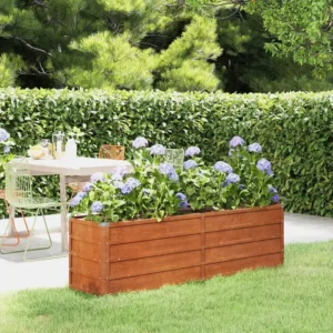Canteiro de jardim 160x40x45 cm ço corten cor enferrujado Clicnbuy