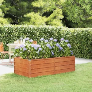 Canteiro de jardim 160x80x45 cm ço corten cor enferrujado Clicnbuy