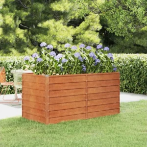 Canteiro de jardim 160x80x77 cm ço corten cor enferrujado Clicnbuy