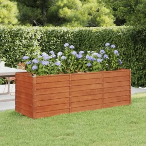 Canteiro de jardim 240x80x77 cm ço corten cor enferrujado Clicnbuy