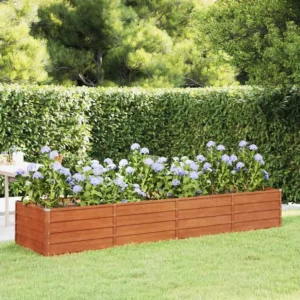 Canteiro de jardim 320x80x45 cm ço corten cor enferrujado Clicnbuy
