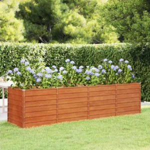 Canteiro de jardim 320x80x77 cm ço corten cor enferrujado Clicnbuy