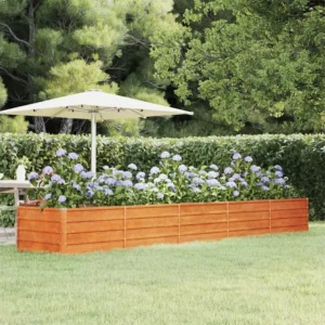 Canteiro de jardim 400x80x45 cm ço corten cor enferrujado Clicnbuy